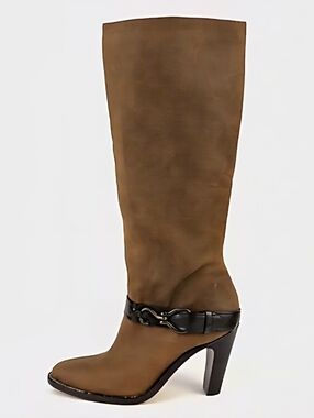 Cole Haan NikeAir Tantivy Brown Leather Knee High Heel Boots Women's Size 7B